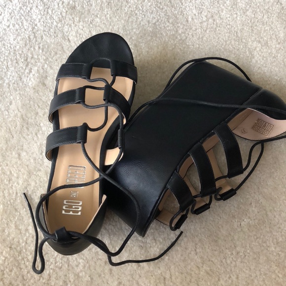 Nasty Gal Shoes - Nasty Gal Ego and Greed Platforms Black Sandals